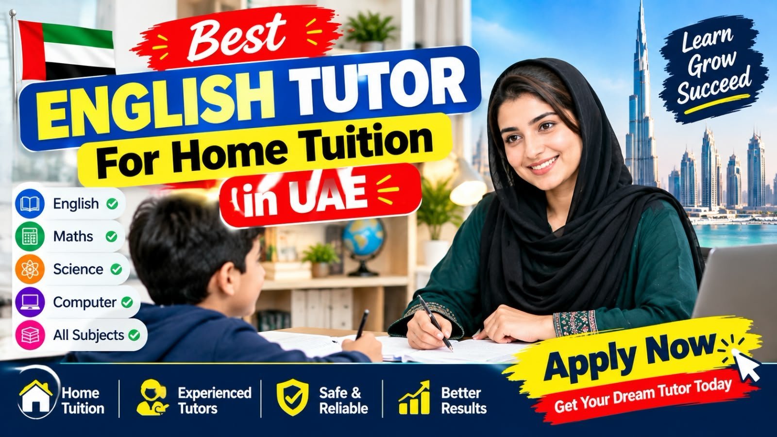Best English Tutor For Home Tuition in UAE